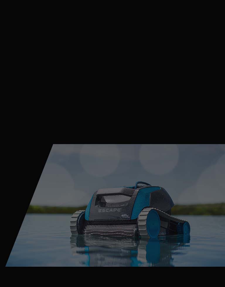 Dolphin Escape robotic pool cleaner floating on pool water