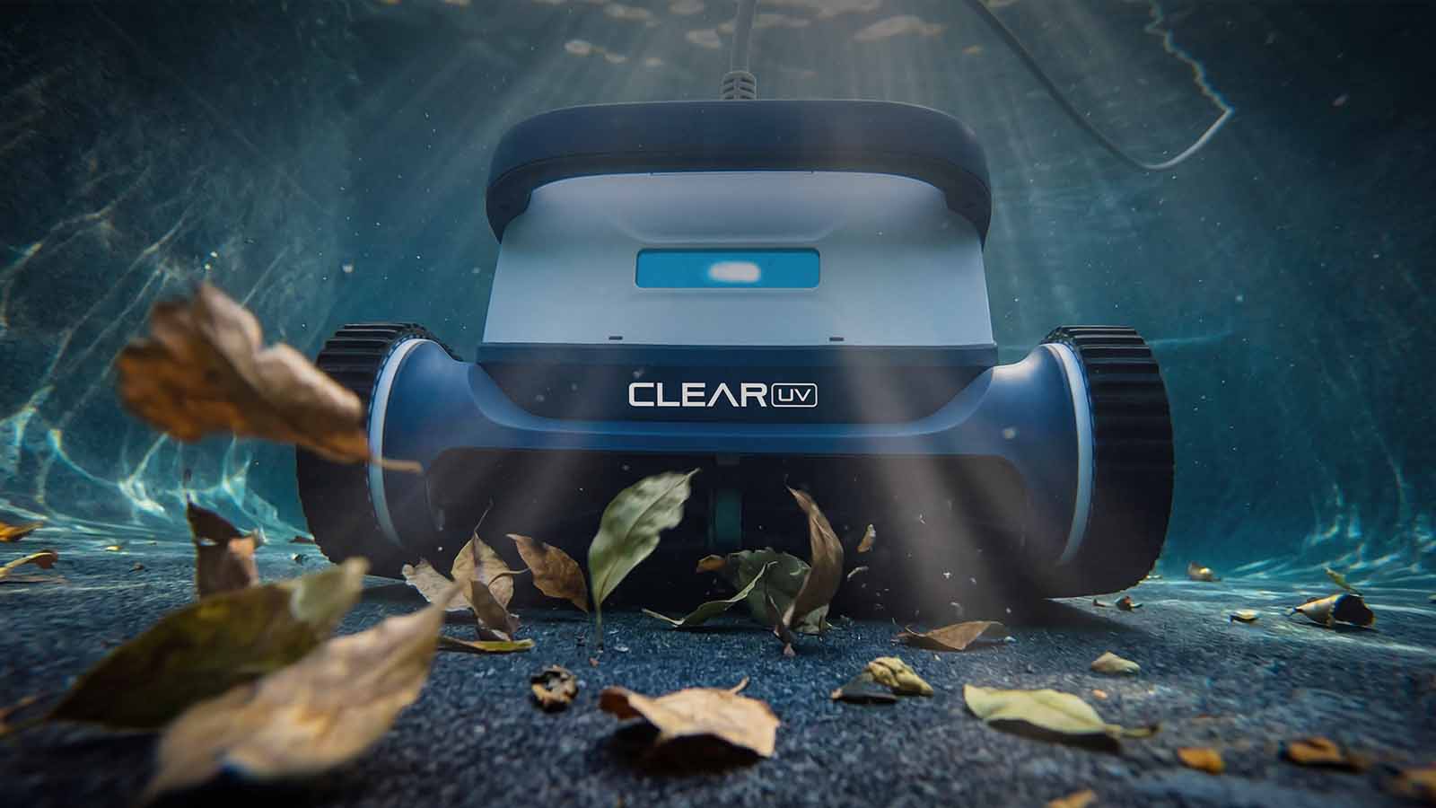 Clear UV and Clear S robotic pool cleaners with built-in UV-C